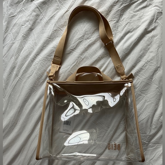 NWT Beis Clear Stadium Tote in Beige - Picture 2 of 8